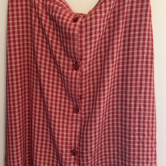 Vintage Red Checkered/Gingham Cottagecore Women's Button-Front Skirt - Picture 3 of 9
